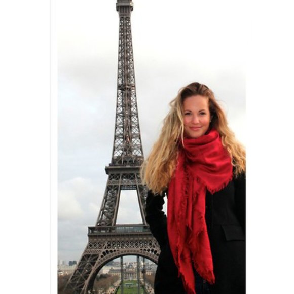 Good Condition Louis Vuitton Burgundy Monogram Shawl/Wrap No New No Tags - Picture 6 of 8